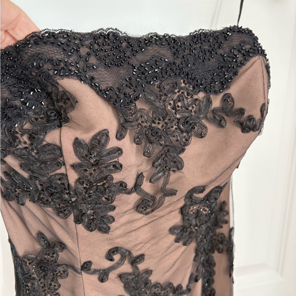Strapless Black Lace Dress